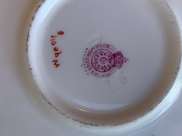 ロイヤルウースター、手描き羊柄カップ ＆ ソーサー、E. バーカー 1913年