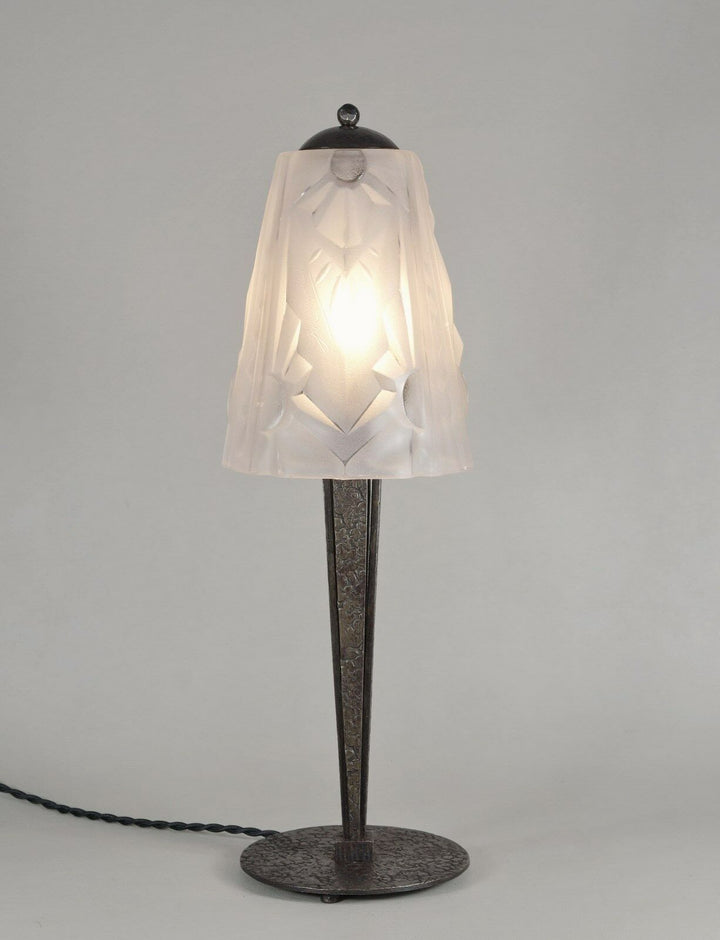 ムイネ　デュゲ　フランス製アールデコランプ　1930年　錬鉄・ガラス製