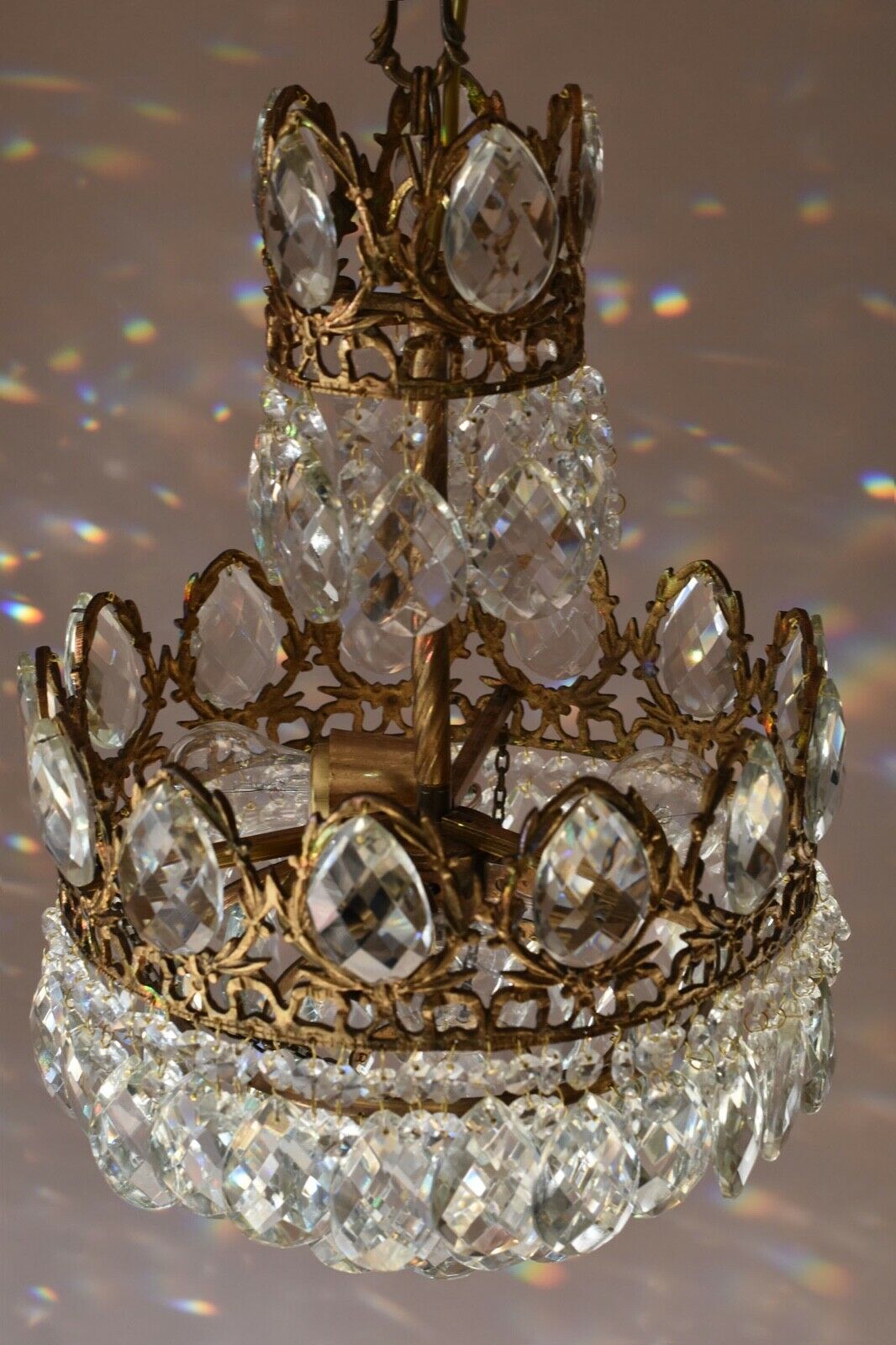 Easy Fit Antique / Vintage Crystal Chandelier, Empire Style Home Living Lamp