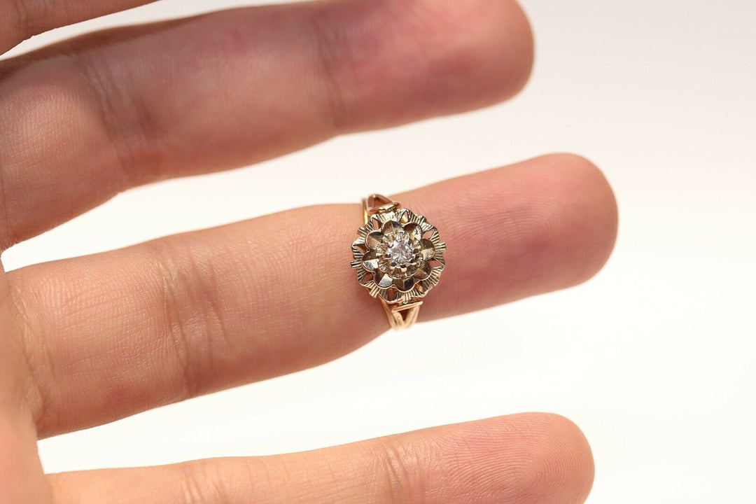 アンティーク 18K ナチュラルダイヤモンドのリング