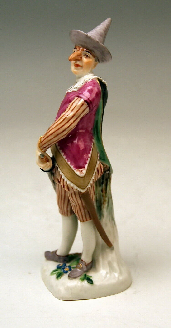 MEISSEN FIGUR マイセン COMMEDIA DELL'ARTE GIANGURGULO P. REINICKE MNR:1163 UM 1850