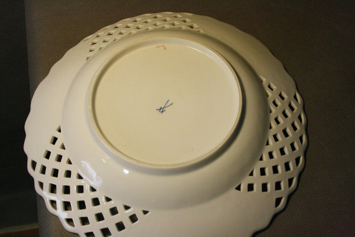 GROßER 28,5CM PRUNK TELLER FELS,AST,BLUMEN VOGEL MALEREI KAKIEMON MEISSEN 1.WAHL