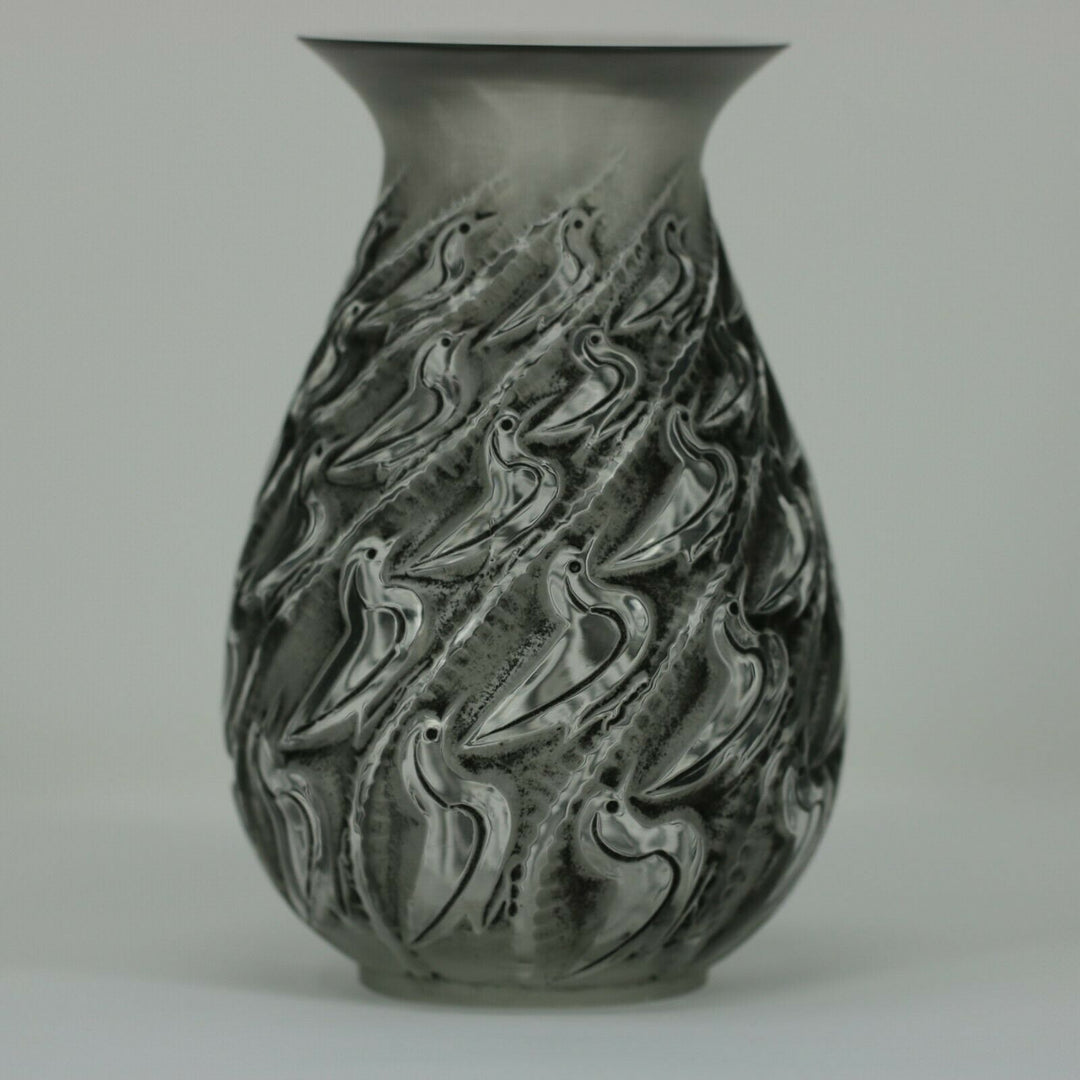 ルネ・ラリックの透明フロストガラス花瓶「カナール」