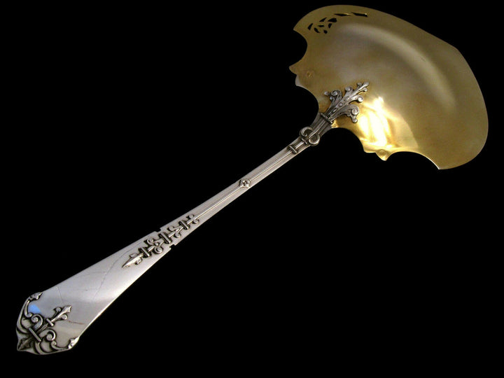 Coignet Fabulous French All Sterling Silver Gold Strawberry Spoon Ferrure