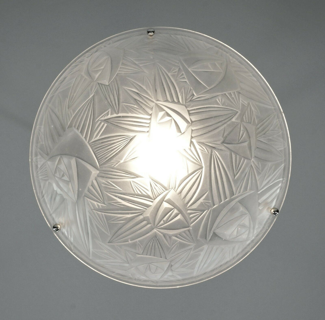 NOVERDY : FRENCH 1930 ART DECO PENDANT CHANDELIER .............. lamp muller era