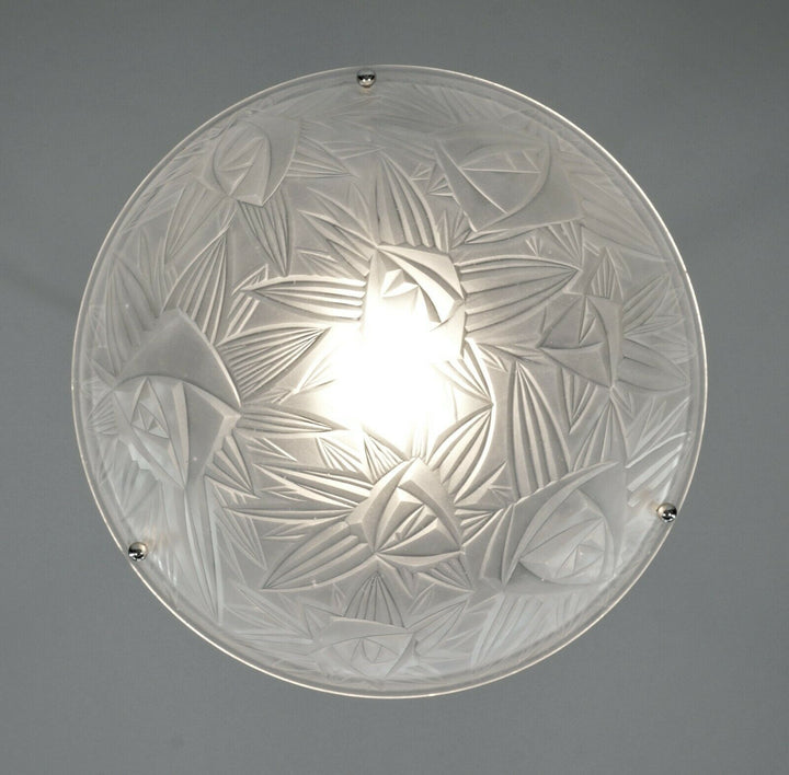 NOVERDY : FRENCH 1930 ART DECO PENDANT CHANDELIER .............. lamp muller era