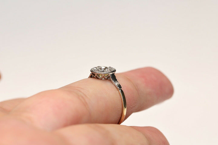 アンティーク オリジナル ヴィクトリアン 18K ナチュラルローズカットダイヤモンドのリング