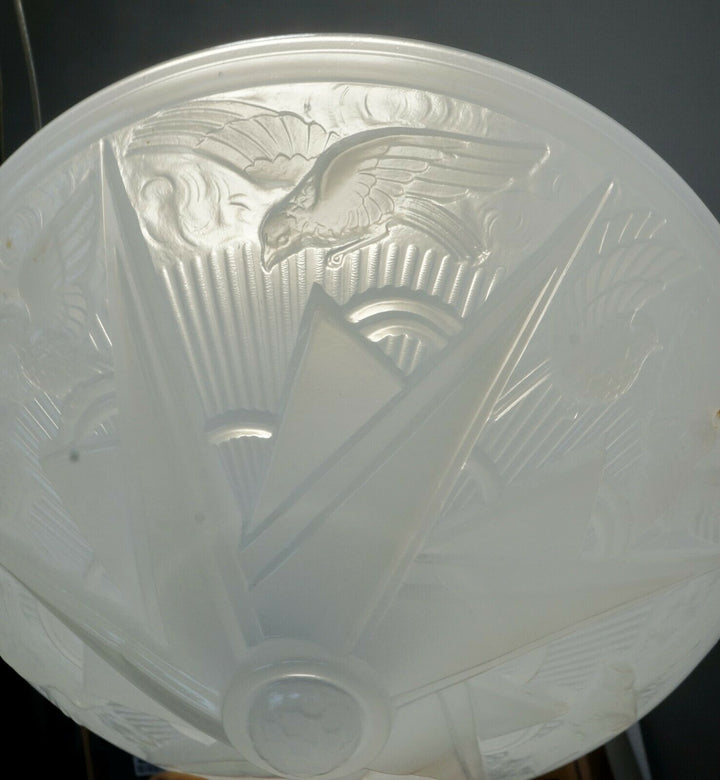 HETTIER VINCENT & HANOTS : French art deco pendant . opalescent 1930 chandelier
