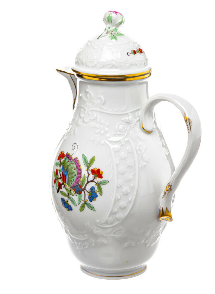 マイセン　シノワズリ　モカポット　中国の蝶