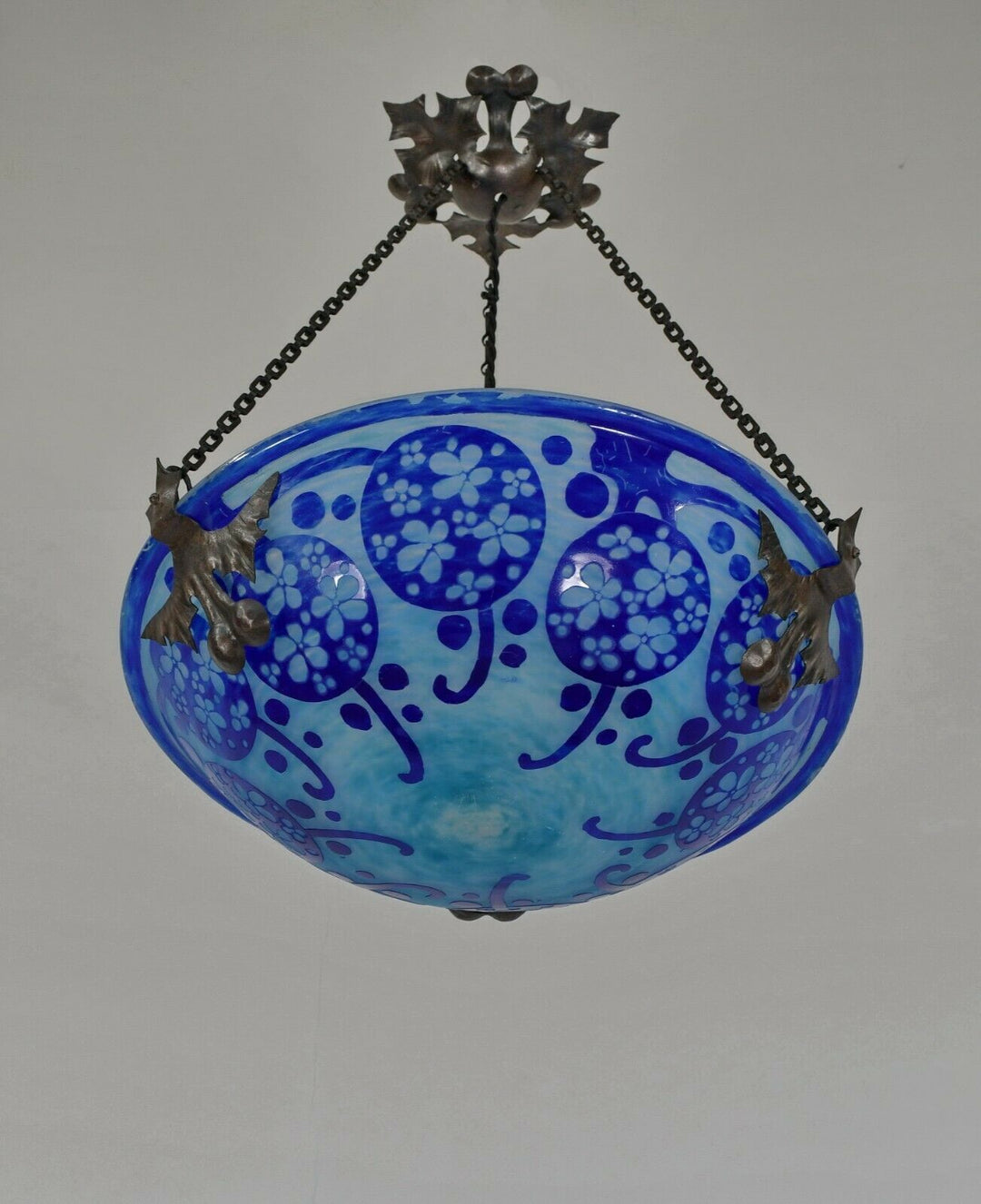 ル・ヴェール・フランセ（シュナイダー兄弟）　青のアールデコ様式シャンデリア