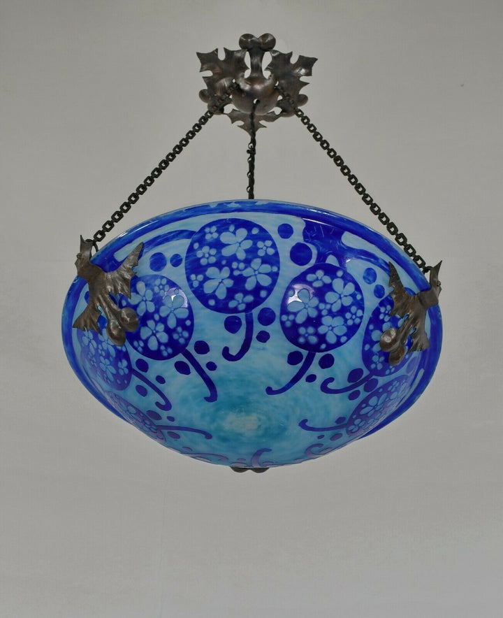ル・ヴェール・フランセ（シュナイダー兄弟）　青のアールデコ様式シャンデリア