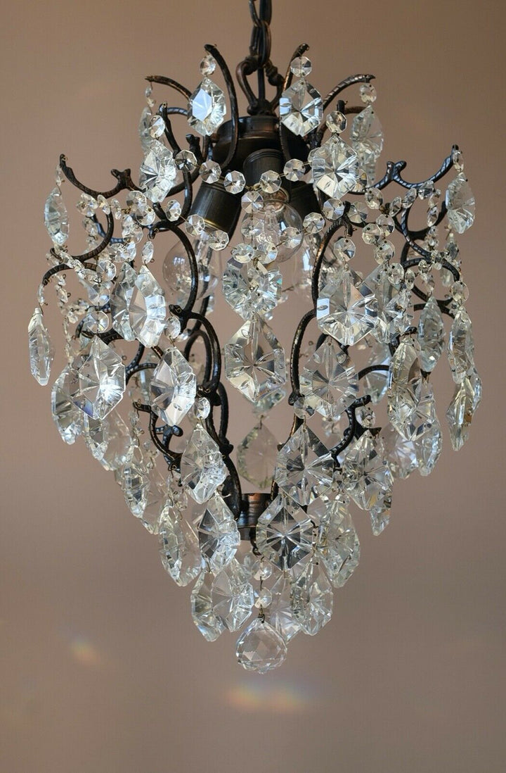 Antique/ Vintage Brass Chandelier, Ceiling lighting Wedding Bridal Pendant Lamp