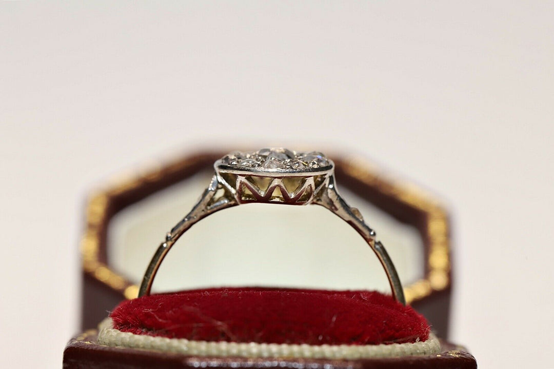 アンティーク オリジナル ヴィクトリアン 18K ナチュラルローズカットダイヤモンドのリング