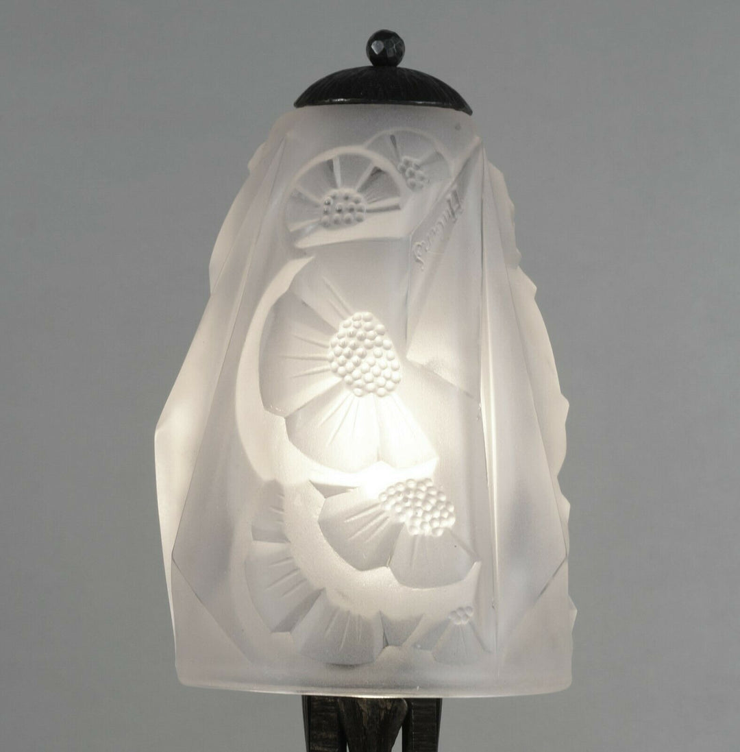 Hubens：フランス1930年代アールデコ調ランプ　錬鉄製（デュゲ作）