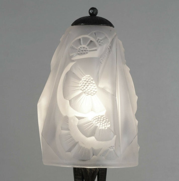 Hubens：フランス1930年代アールデコ調ランプ　錬鉄製（デュゲ作）