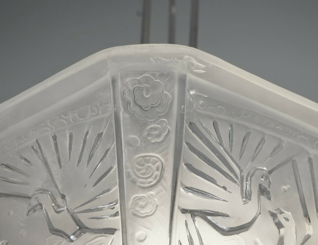 MULLER FRERES : FRENCH ART DECO CHANDELIER 1930 ... peacock bronze lustre paon