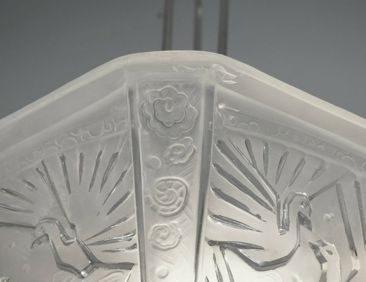 MULLER FRERES : FRENCH ART DECO CHANDELIER 1930 ... peacock bronze lustre paon