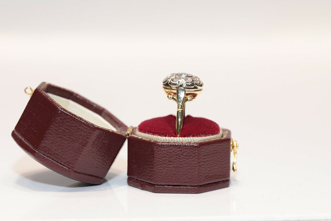 アンティーク 18K ナチュラルローズカットダイヤモンドのリング