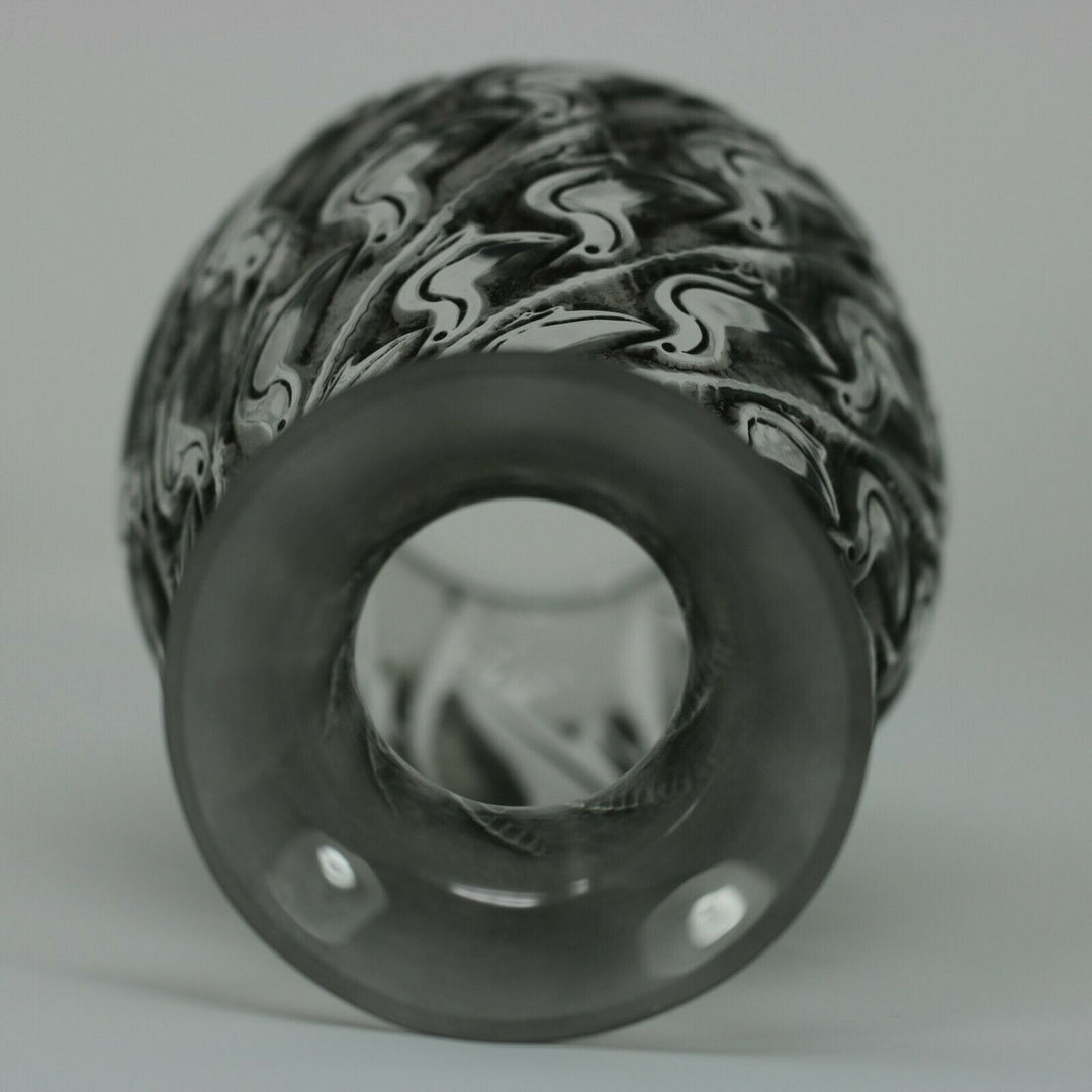 ルネ・ラリックの透明フロストガラス花瓶「カナール」