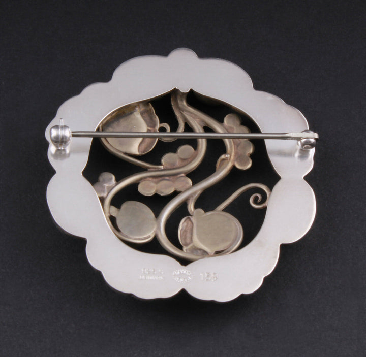 Georg Jensen Sterling Silver Brooch #159 w. Silverballs. Designed by GJ himself.