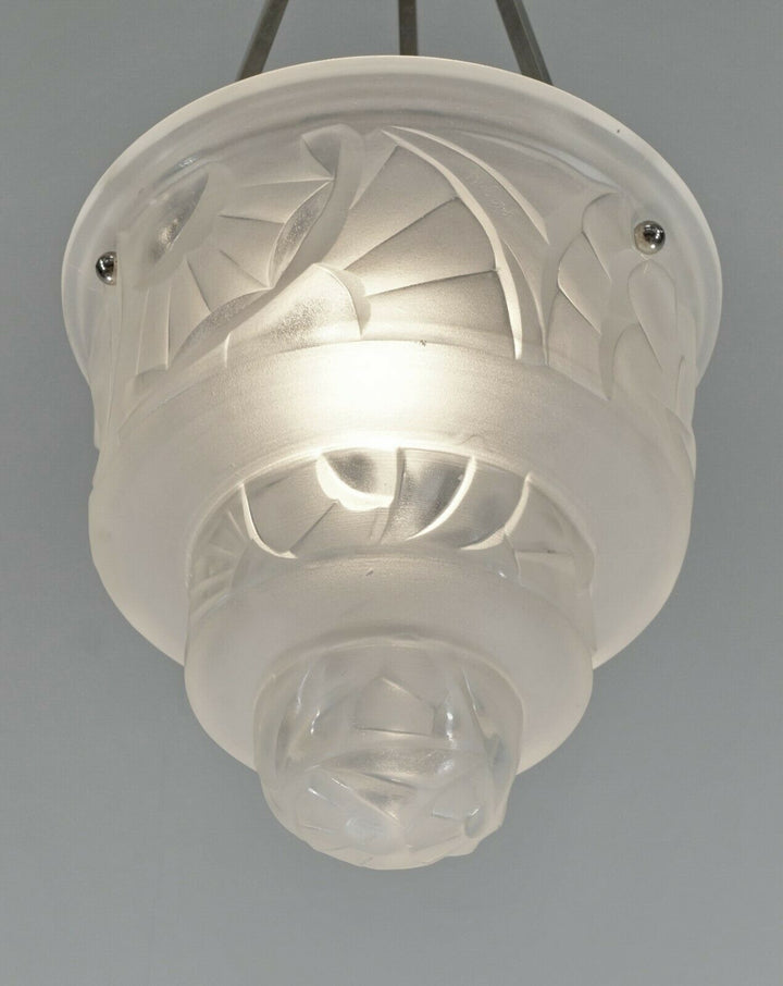 HUBENS & DEGUE : FRENCH ART DECO PENDANT CHANDELIER ....... 1930 lamp muller era