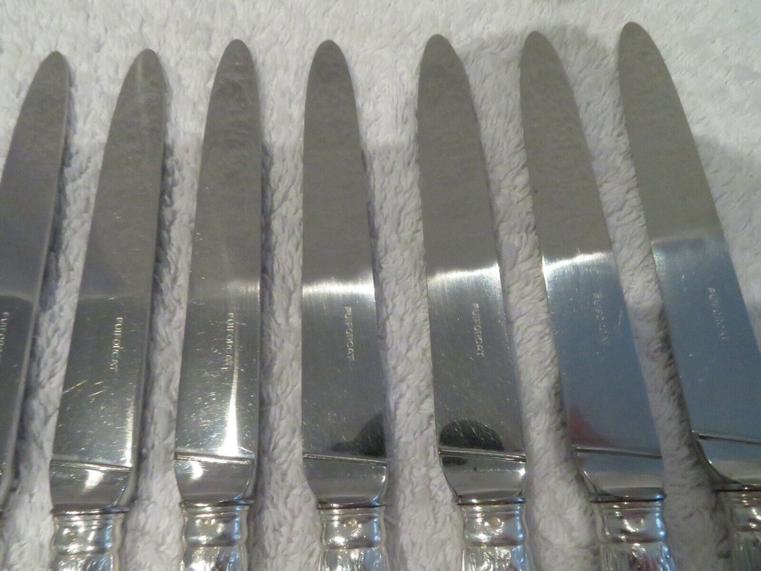 Gorgeous 20th c french 800 silver 12 dessert knives Puiforcat Louis XVI st
