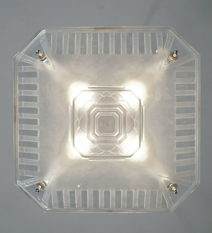 MULLER FRERES & A.BLOCH : FRENCH 1930 ART DECO PENDANT CHANDELIER .. lamp France