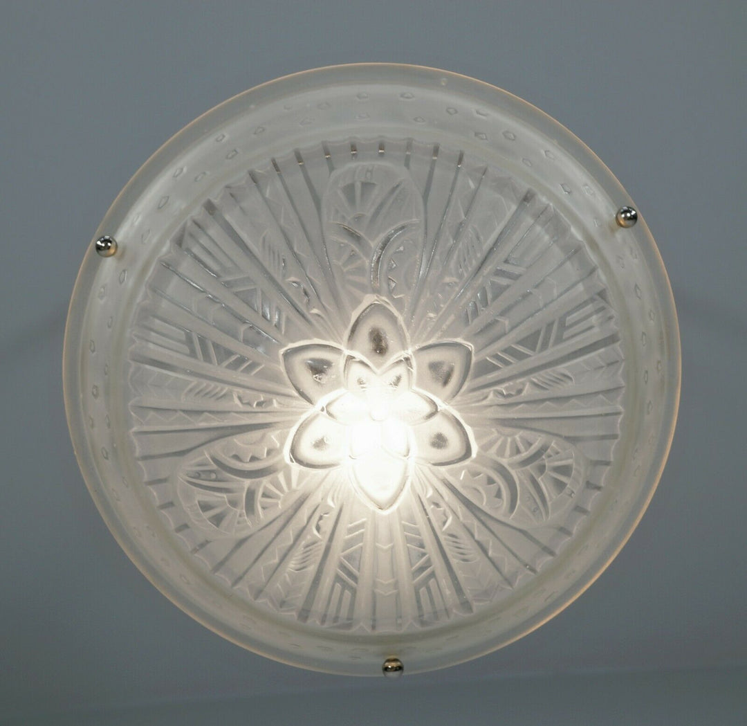 JAMAIN & FRONTISI : French 1930 art deco pendant ........ chandelier lamp France