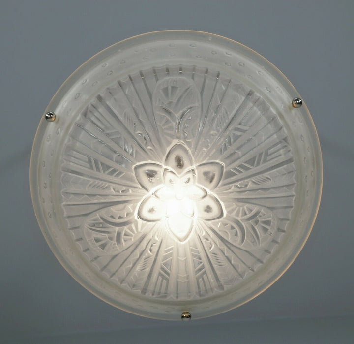 JAMAIN & FRONTISI : French 1930 art deco pendant ........ chandelier lamp France