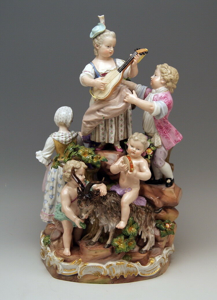 MEISSEN マイセン FIGUR GRUPPE LÄNDLICHES FEST BUCOLIC FESTIVAL ACIER NR:C59 UM 1870