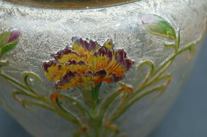 オールドバカラ　エグランチエ　アイリスの花が描かれたビスケットジャー