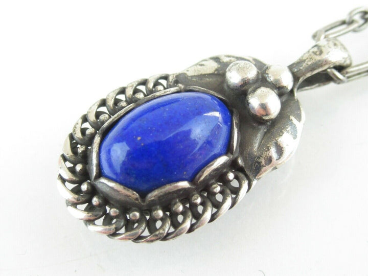 Authentic GEORG JENSEN Heritage 1992 Sterling Silver 925 Lapis Lazuli Necklace