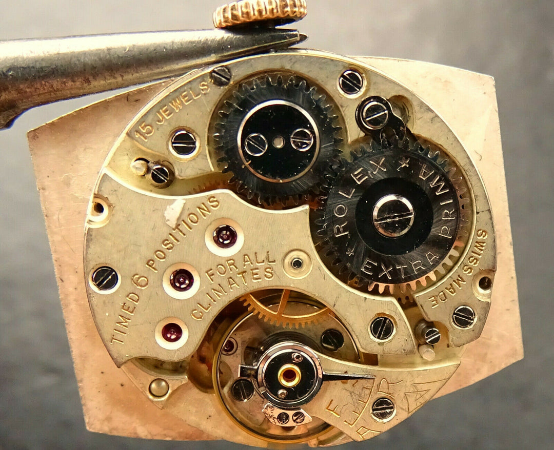 Rolex ♛ Art Deco 578 Rose Gold 9C 375 Tonneau Antique Luxury Men's Watch 1930