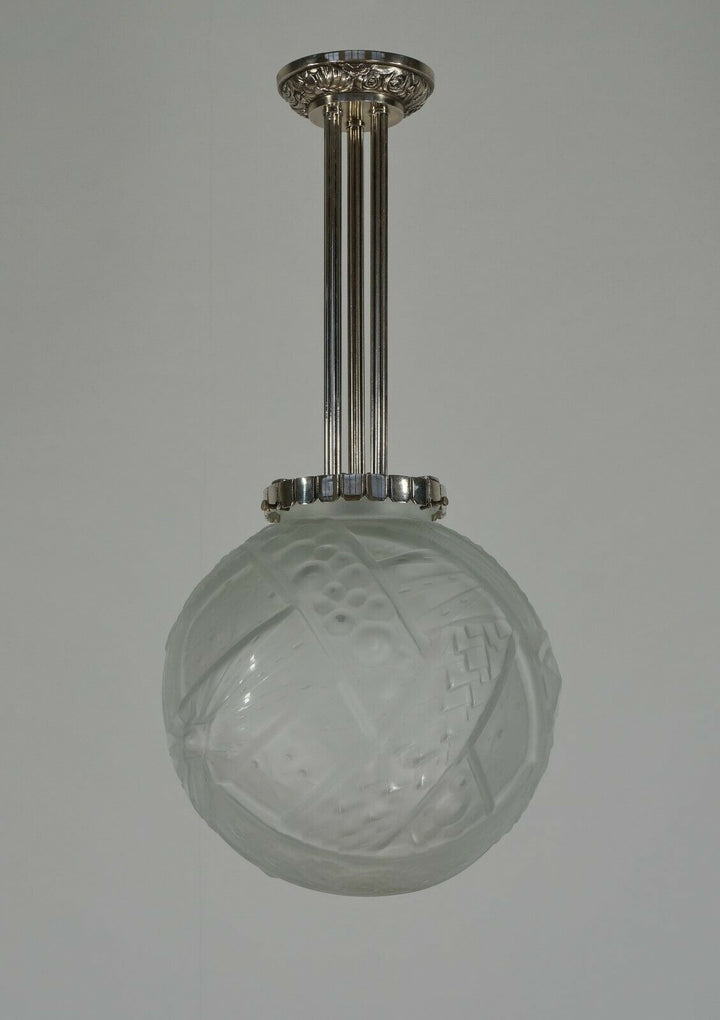 MULLER FRERES : 1930 FRENCH ART DECO PENDANT .. lamp chandelier France degué era