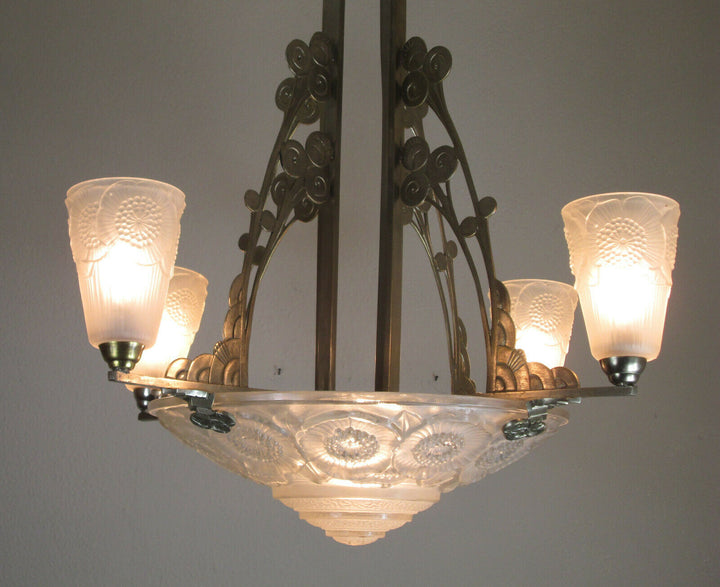 WONDERFUL FRENCH ART DECO CHANDELIER 1925 - VERDUN - FRANCE