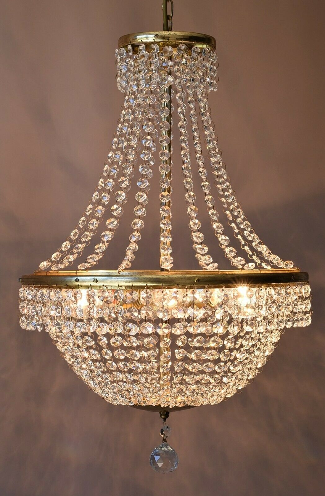 Empire Antique Style Vintage Crystal Chandelier, Home Lighting, Lamp, Pendant