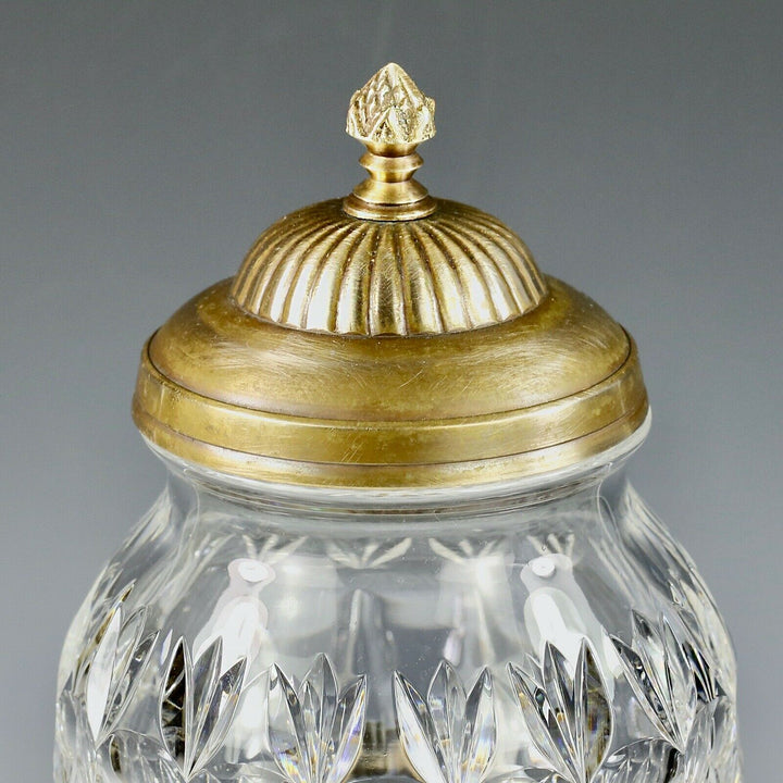 Antique French Baccarat clear crystal Urn Vase on gilt bronze Dolphins base