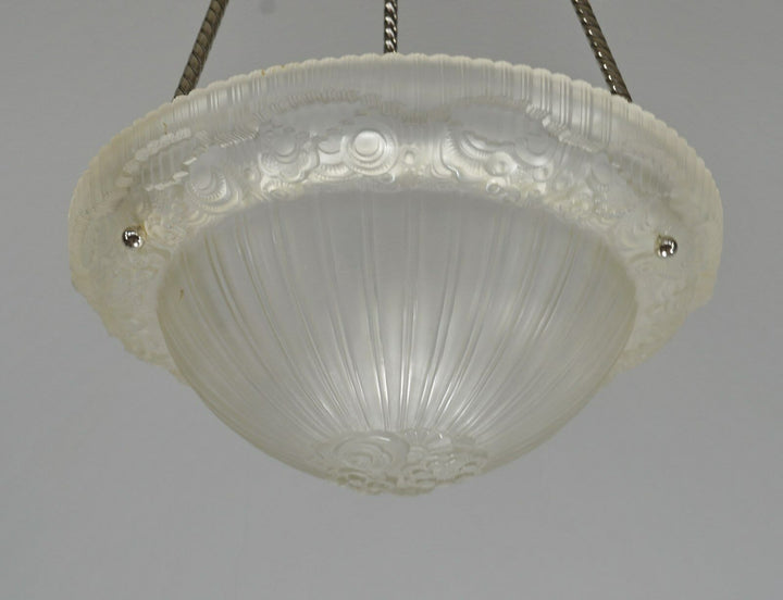 LELEU : FRENCH 1925 ART DECO CHANDELIER ......... 1930 pendant lamp lampe JEHEL