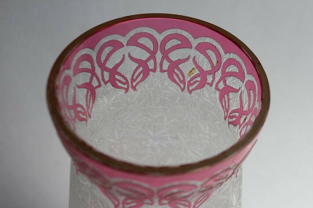 BACCARAT Vase cristal multicouche orchidées XIXe siècle (43580)