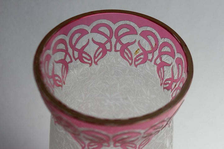 BACCARAT Vase cristal multicouche orchidées XIXe siècle (43580)