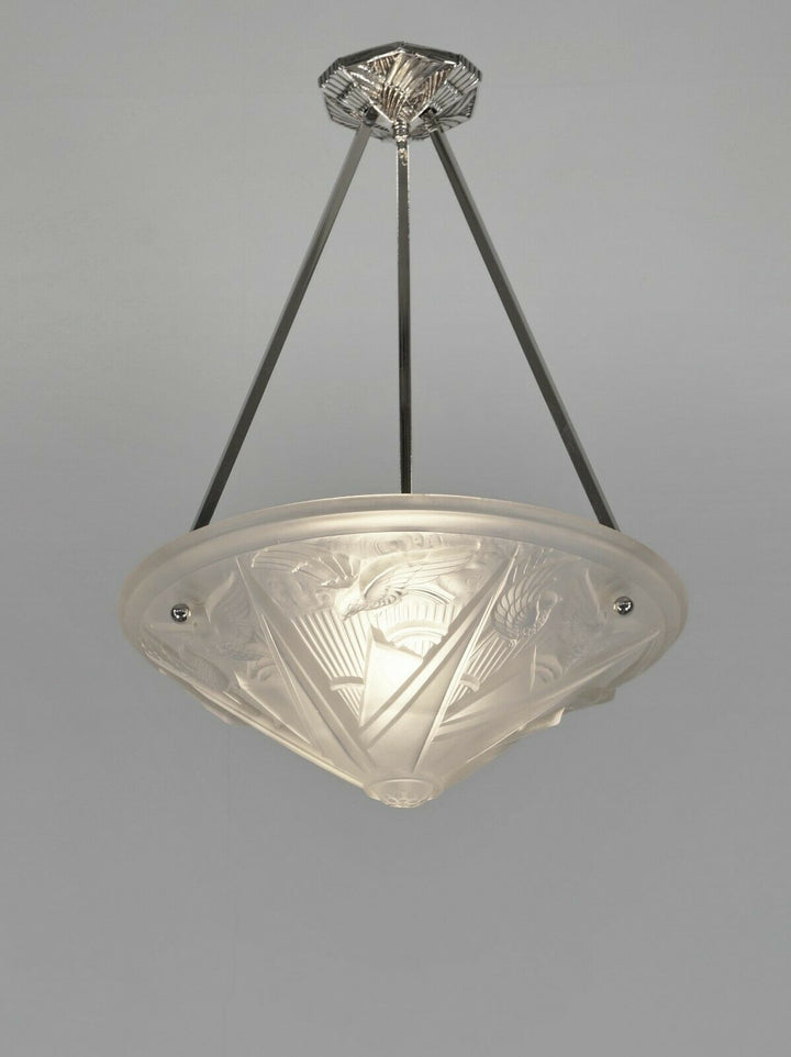 HETTIER VINCENT & HANOTS : French art deco pendant ..... 1930 chandelier France