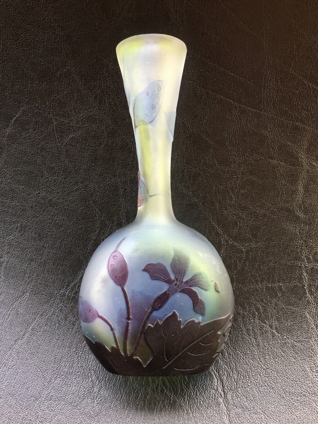 エミールガレ スミレの花のバンジョー型花瓶