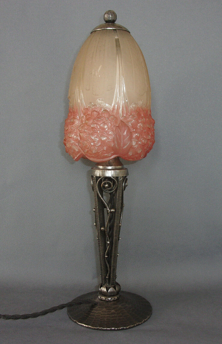 ミューラー兄弟(Muller  Frères)　アジサイの花のランプ　エティエヴァンソン『Hettier&Vincent』合作