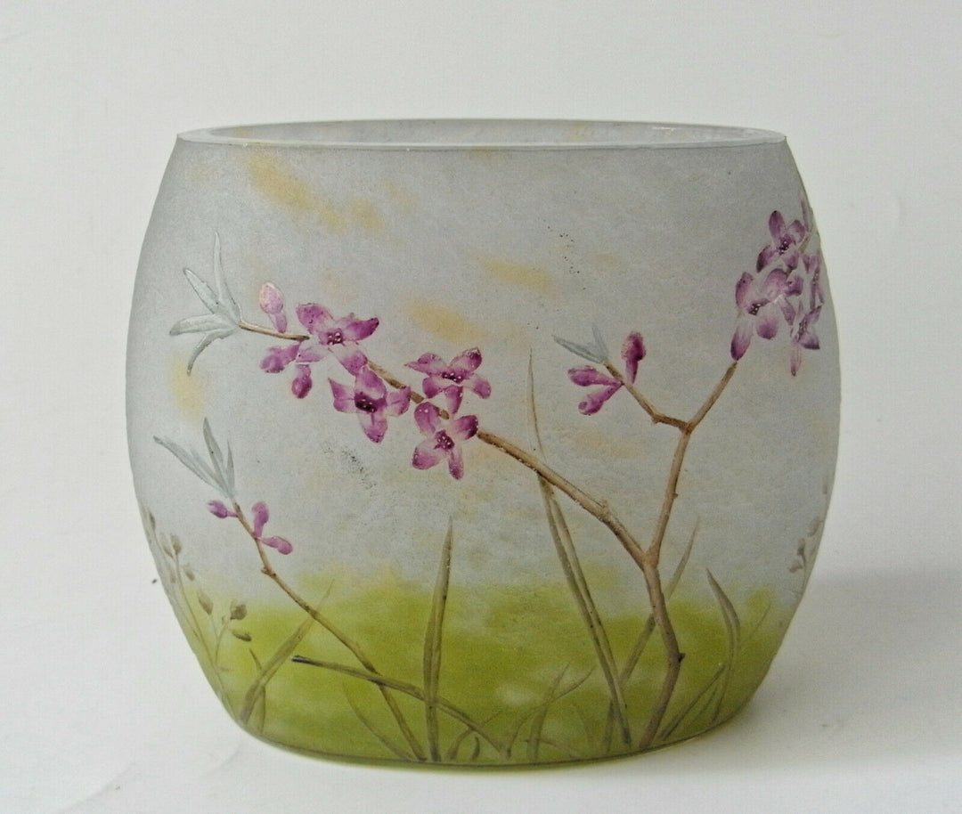 VASE DAUM FRÈRES, NANCY, SIGNIERT. MIT SEIDELBAST VASE AU DAPHNÉ ORIGINAL