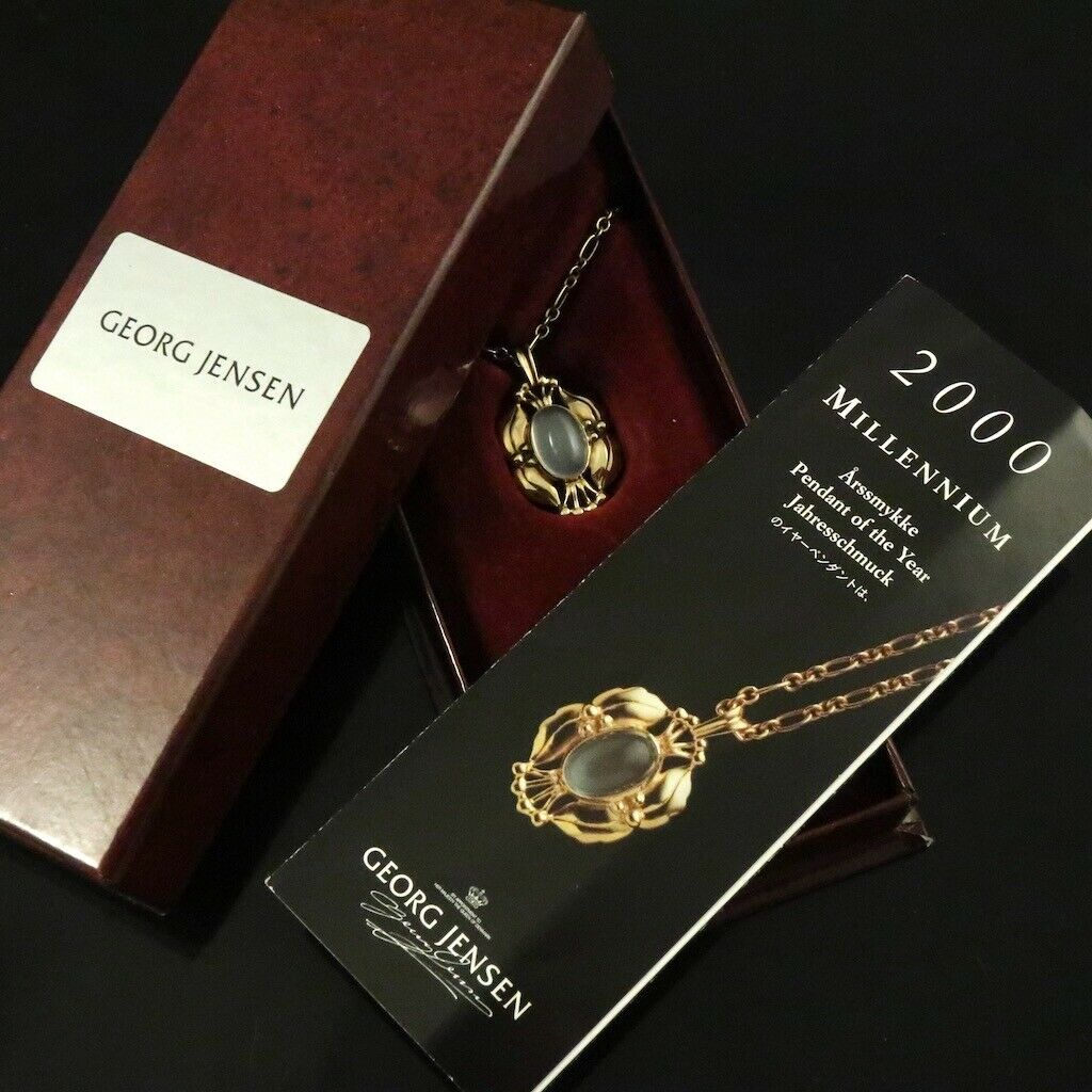 Georg Jensen. 18k Gold Millenium Year Pendant with Moonstone - Heritage 2000