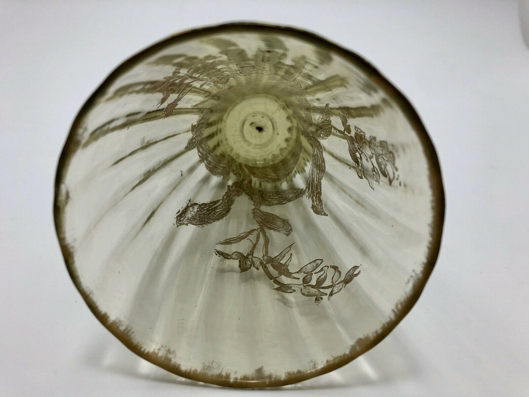 VERRE A VIN AMBRE CRISTALLERIE EMILE GALLE NANCY DECOR FLORAL ART NOUVEAU Z375
