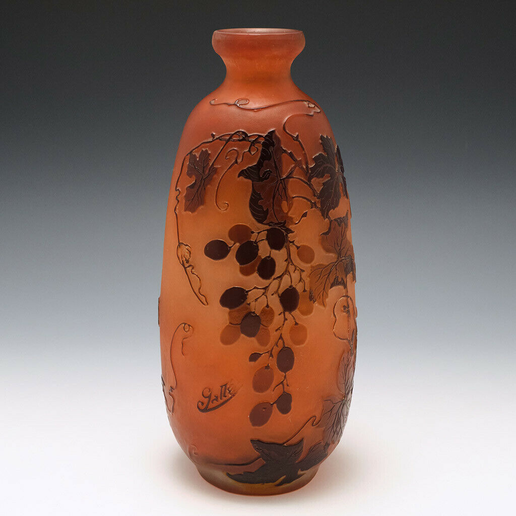 A Galle Three Colour Cameo Glass Vase c1920