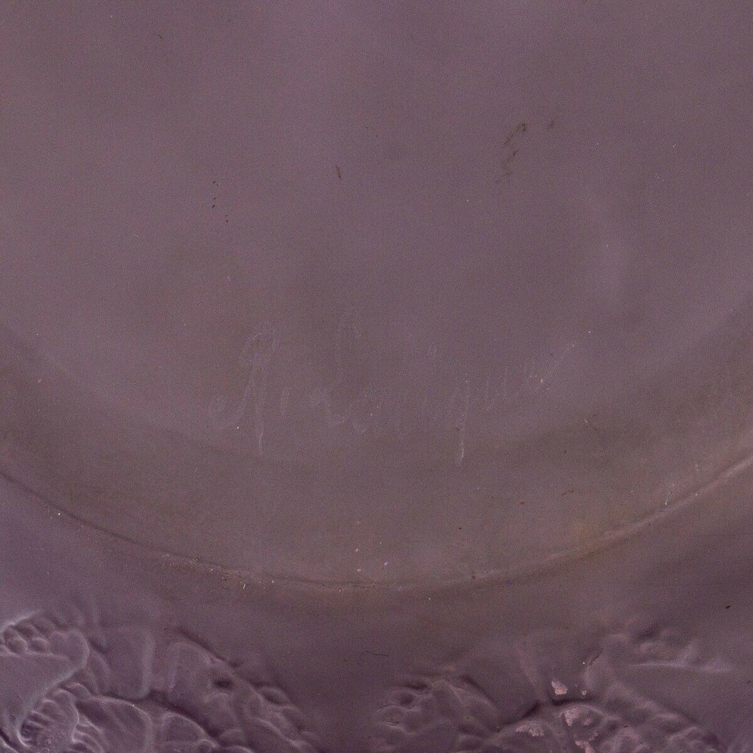 Vase Fougères René Lalique Améthyste R.Lalique Amethyst Purple Glass Ferns