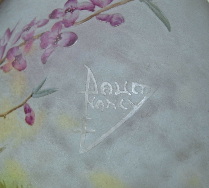 VASE DAUM FRÈRES, NANCY, SIGNIERT. MIT SEIDELBAST VASE AU DAPHNÉ ORIGINAL