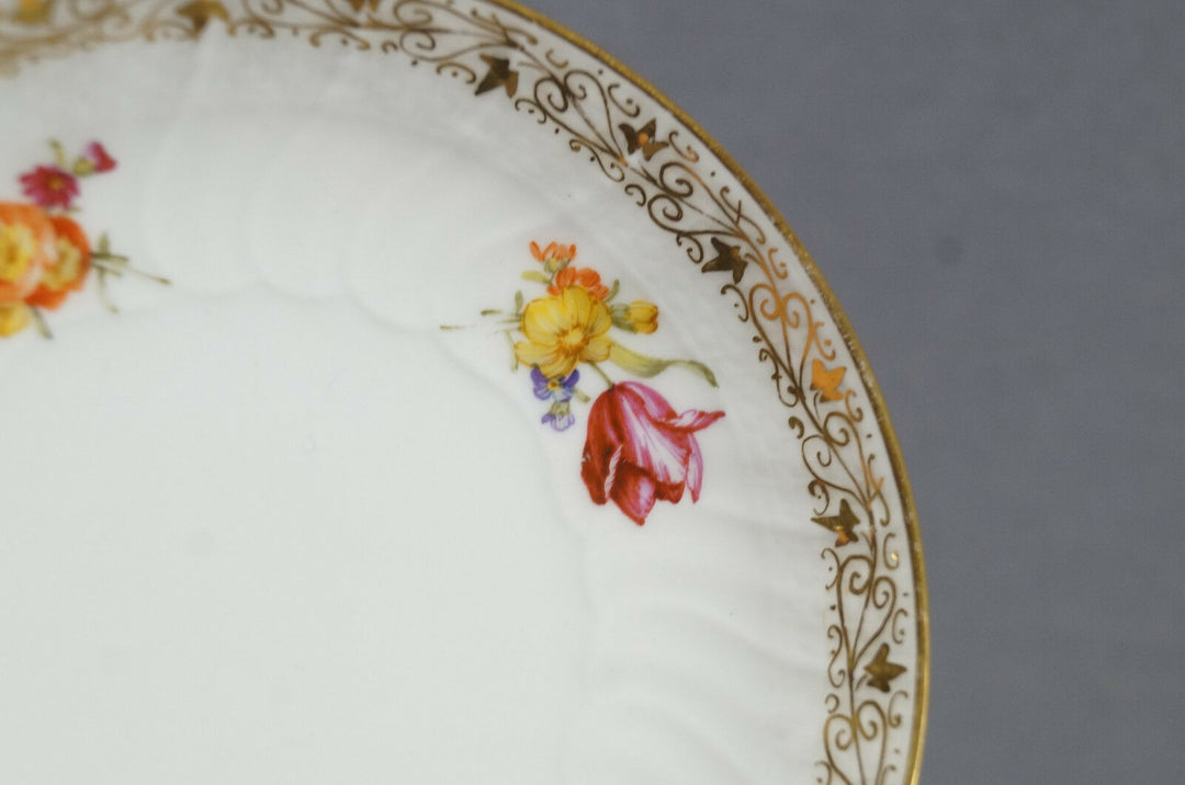 KPM Berlin Hand Painted Floral & Gold Demitasse Cup & Saucer Circa 1870 - 1945